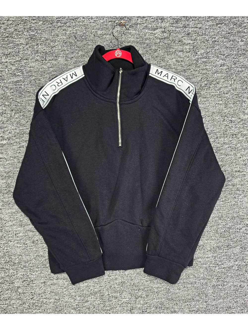 Marc New York Andrew Marc Black 1/4 Zip Mock Neck Fleece Pullover Men's L